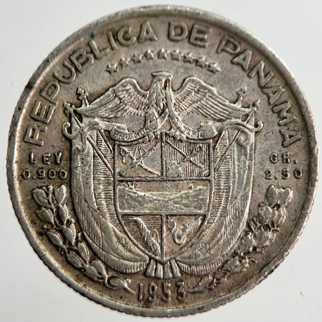 1953 Panama 1/4 Balboa Silver Coin | Very High Grade | a8927