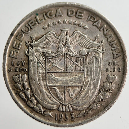 1953 Panama 1/4 Balboa Silver Coin | Very High Grade | a8927