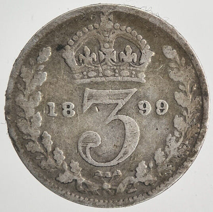 1899 Victoria Threepence Silver Coin | Collectable Grade | a6755