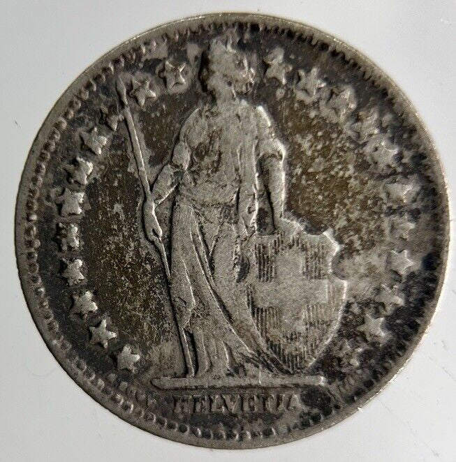 1920 Switzerland 1/2 Half Franc Silver Coin | Fine Collectable Grade