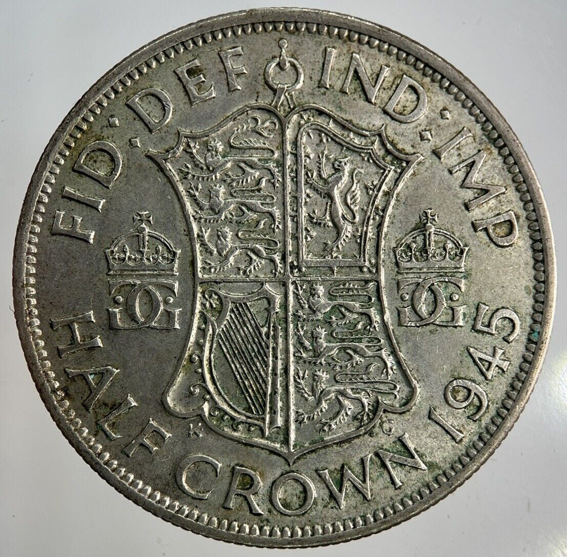 1945 George VI Half - Crown Silver Coin | Fine Collectable Grade