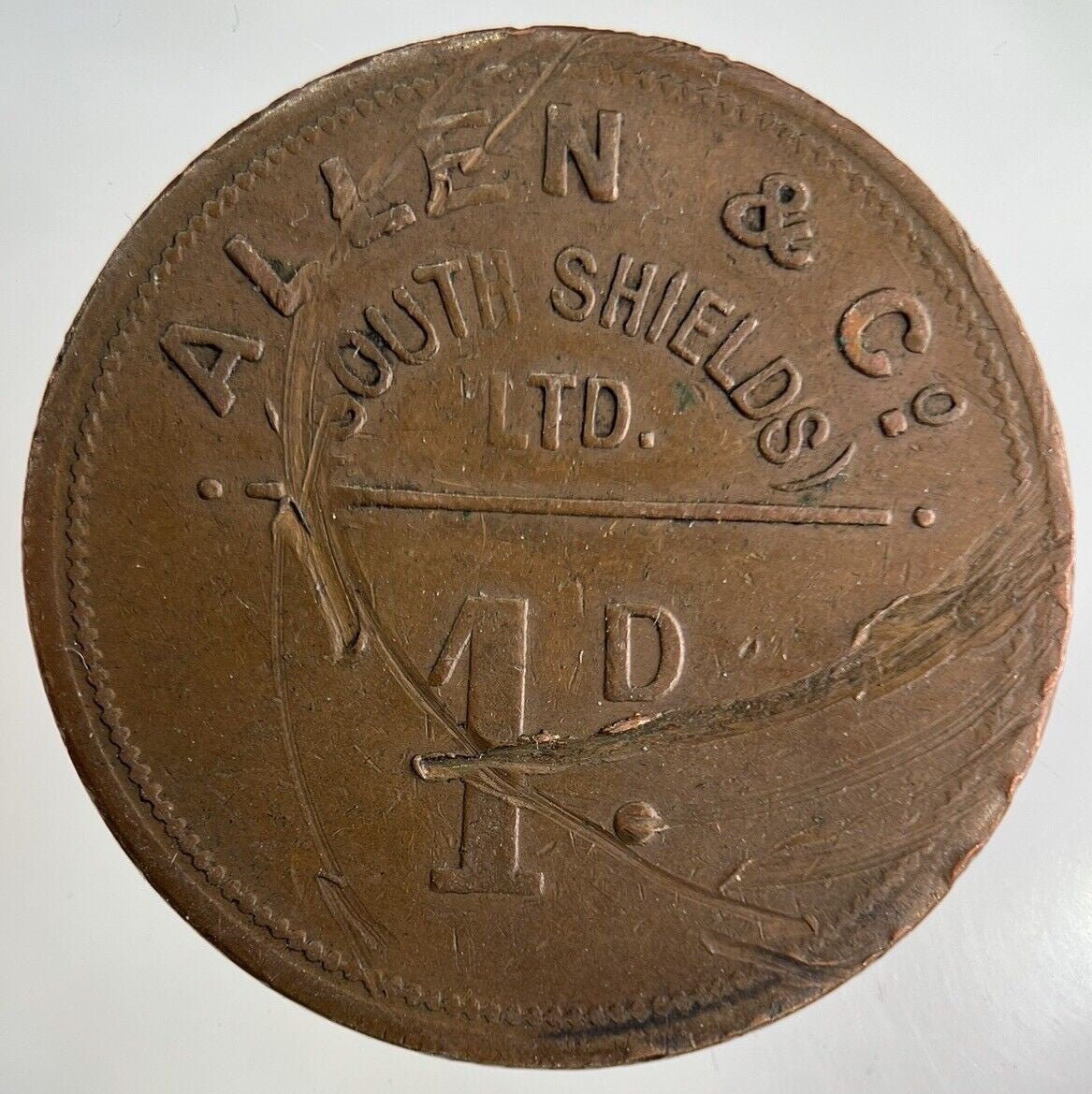 British Allen & Co South Shields Ltd 1D Token Coin | Collectable Grade