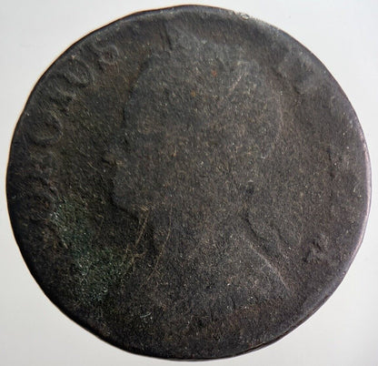 1742 George II 2nd Half - Penny Coin | Worn Grade | a2520