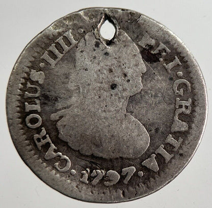 1797 1/2 Half Real Spain Silver Coin | Collectable Grade | a8900