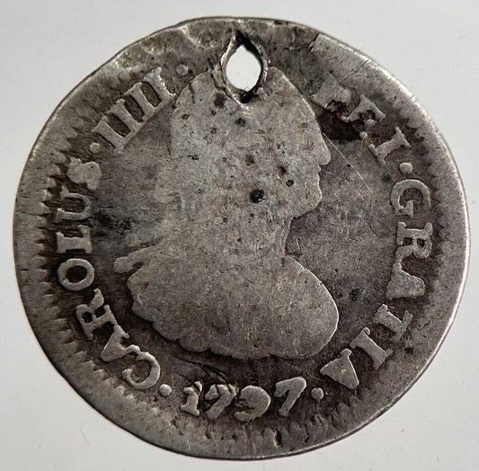 1797 1/2 Half Real Spain Silver Coin | Collectable Grade | a8900