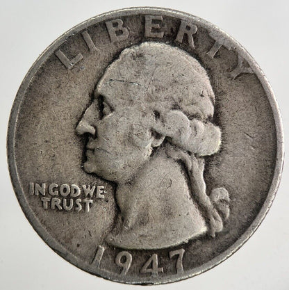 1947 - D US USA Quarter Dollar Silver Coin | Fine Collectable Grade