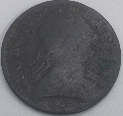 1775 Britannia Half Penny | British Copper Coin | George III | Worn Grade | a238