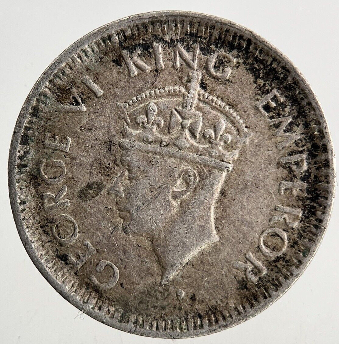 1944 India 1/4 Quarter Rupee Silver Coin | Fine Collectable Grade