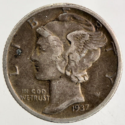 1937 US USA Mercury Dime Silver Coin | Fine Collectable Grade