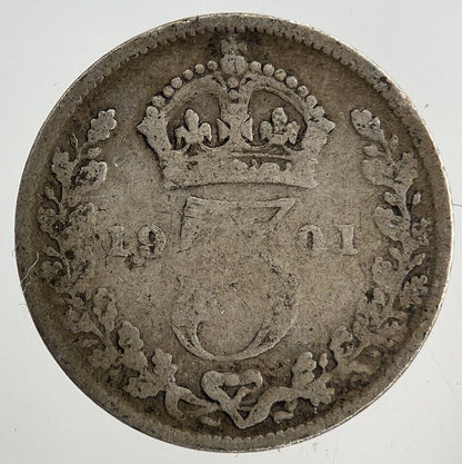 1901 Victoria Threepence Silver Coin | Collectable Grade