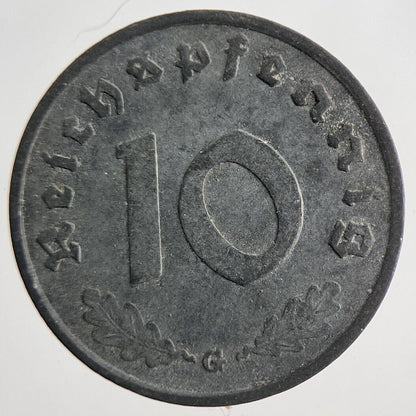1940 Germany Nazi 10 Pfennig Coin | Fine Collectable Grade