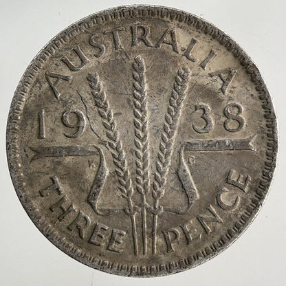1938 Australia Threepence Silver Coin | Fine Collectable Grade