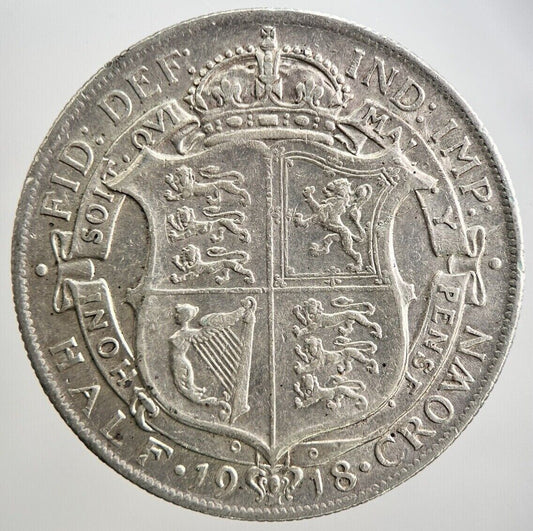 1918 George V Half - Crown Silver Coin | Very High Grade | a2627