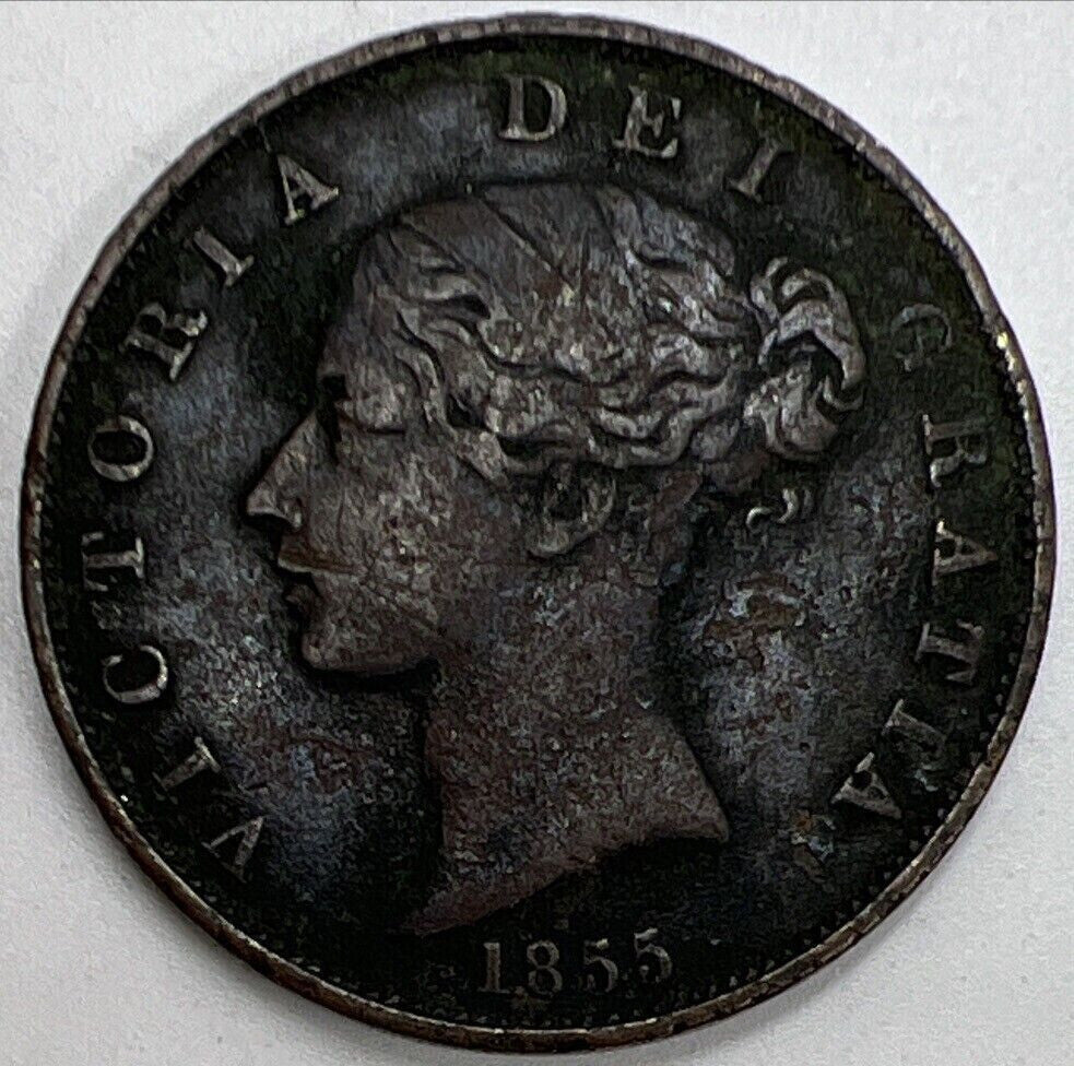 1855 Victoria Half-Penny | British Copper Coin | Fine Collectable Grade | a1117
