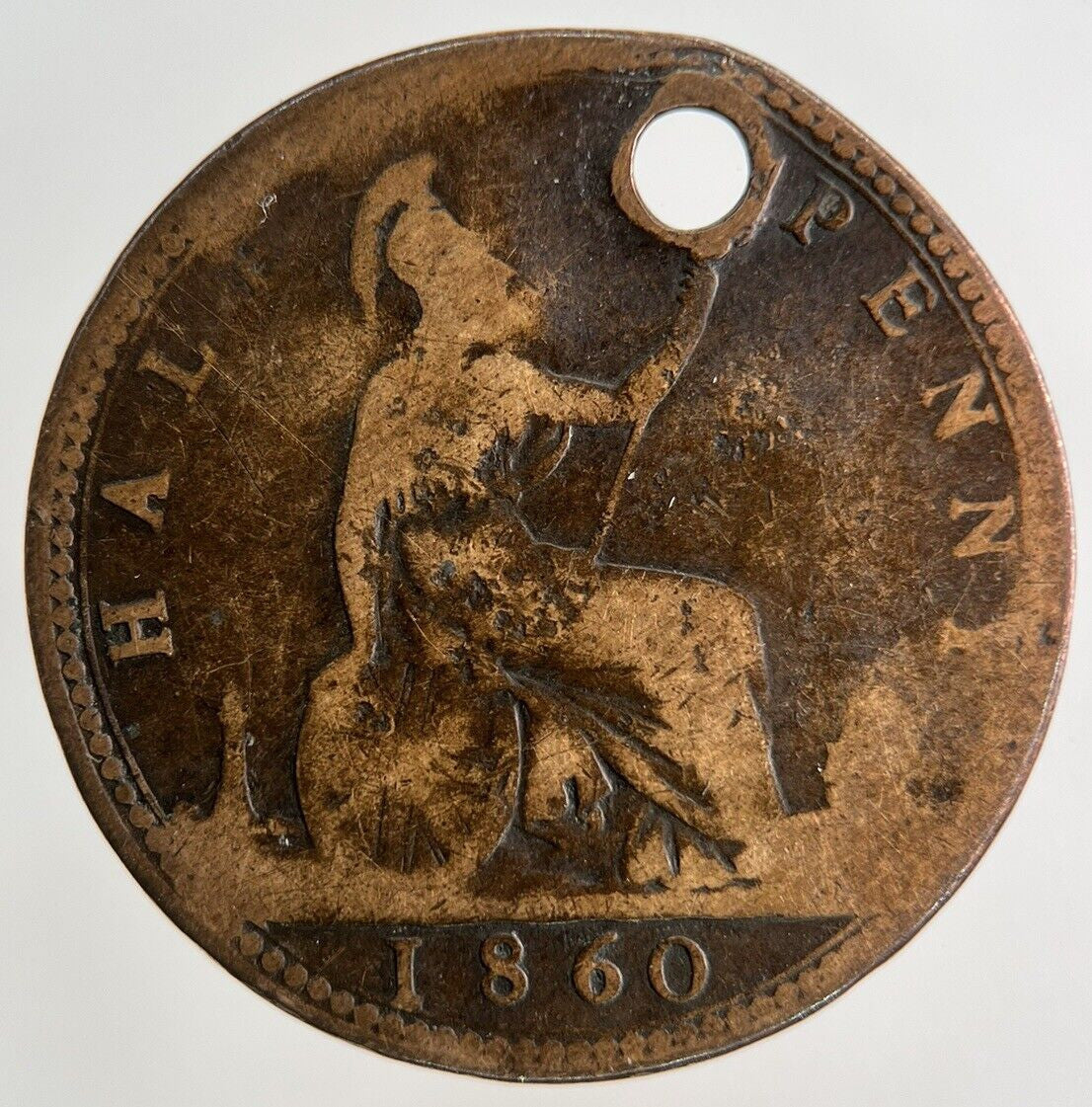 1860 Victoria Half - Penny Coin | Collectable Grade