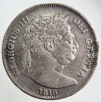 1816 George III Half - Crown Ex Mount Silver Coin | Very High Grade