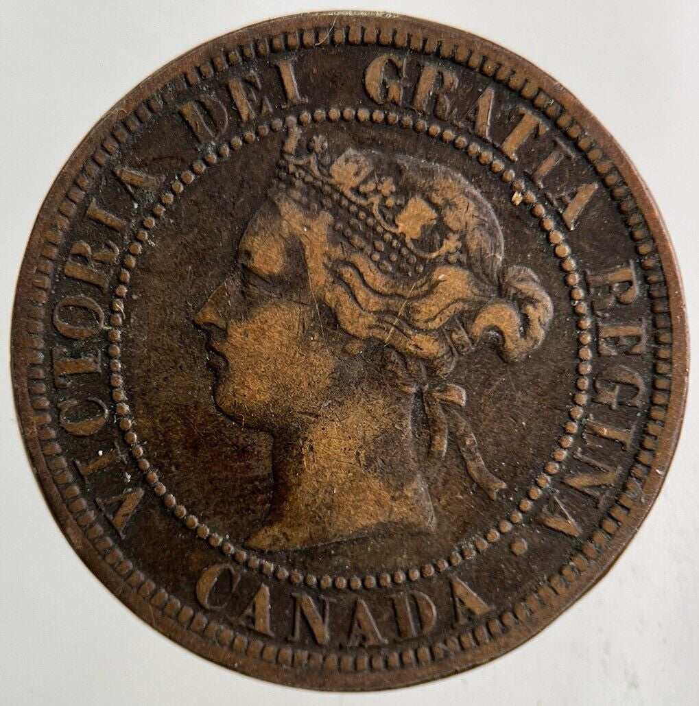 1876 - H Canada One Cent Coin | Fine Collectable Grade
