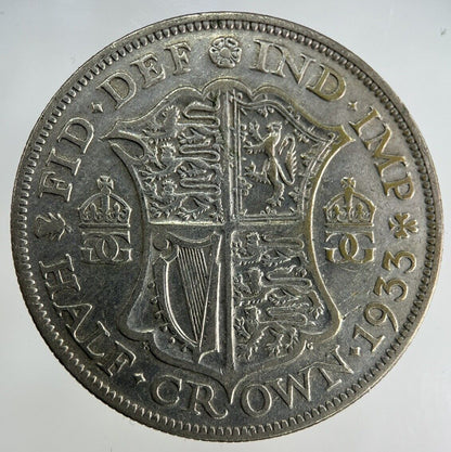 1933 George V Half - Crown Silver Coin | Fine Collectable Grade