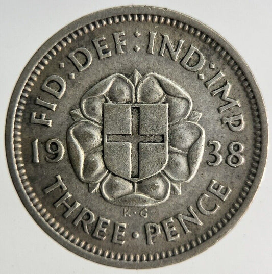 1938 George VI Threepence Silver Coin | Fine Collectable Grade