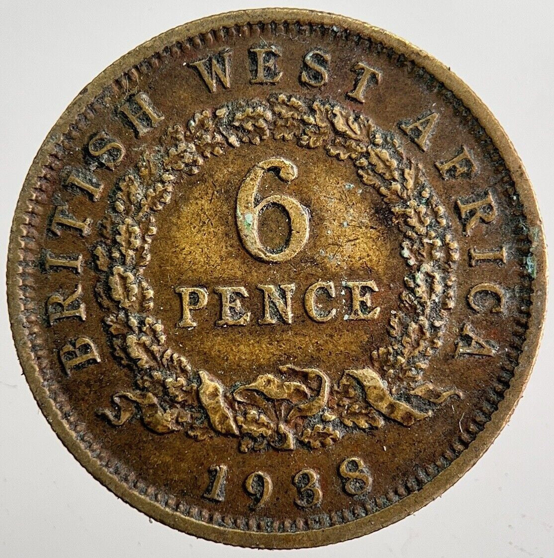 1938 British West Africa Sixpence Coin | Very High Grade | a7582