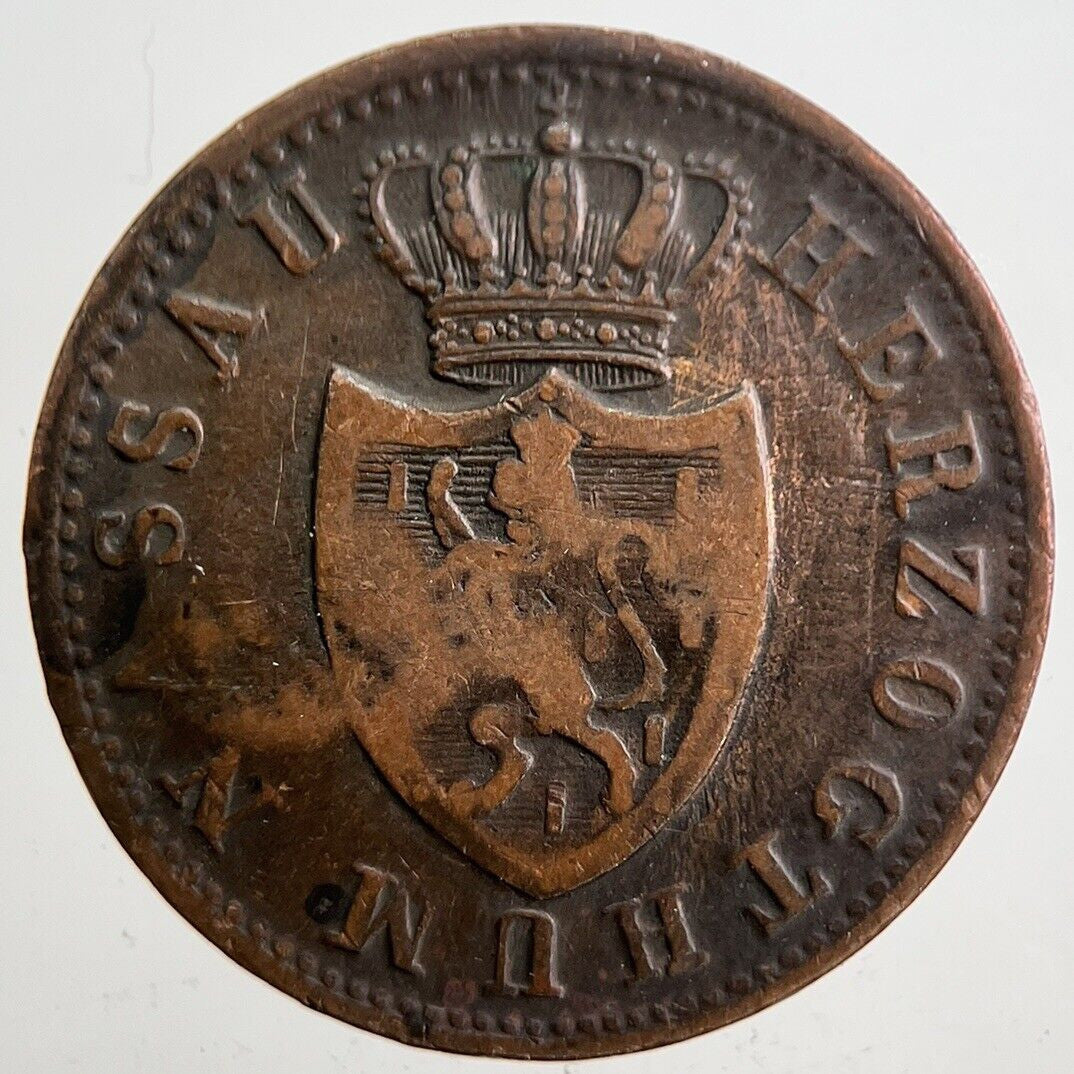 1855 Germany Nassau Kreuzer Coin | Collectable Grade | a4961