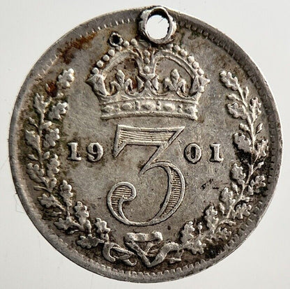1901 Victoria Threepence Silver Coin | Very High Grade | a3163