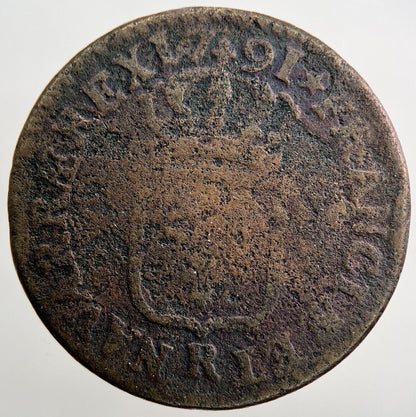 1791 - R France 1/2 Sol 6 Deniers Louis XVI Coin | Fair Collectable Grade