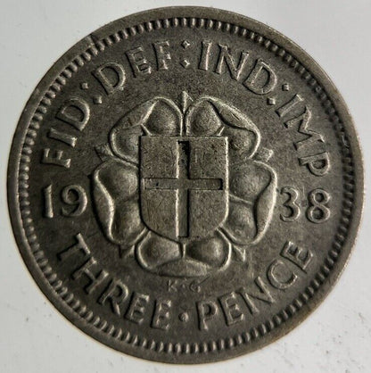 1938 George VI Threepence Silver Coin | Fine Collectable Grade