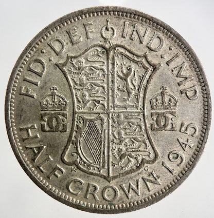 1945 George VI Half - Crown Silver Coin | Very High Grade