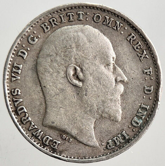 1902 Edward VII Threepence Silver Coin | Fine Collectable Grade | a3155