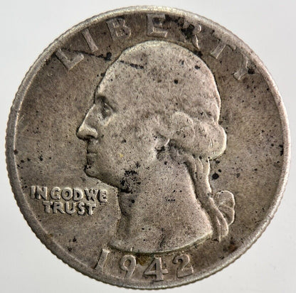 1942 - D US USA One Quarter Silver Coin | Fine Collectable Grade