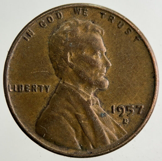 1957 - D US USA One Cent Coin | Very High Grade