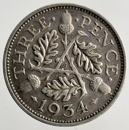 1934 George V Threepence Silver Coin | Fine Collectable Grade