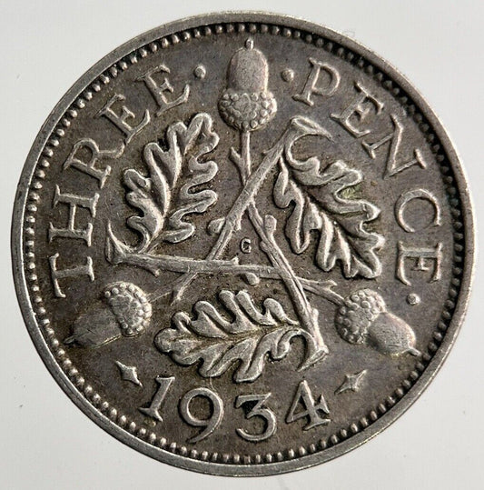 1934 George V Threepence Silver Coin | Fine Collectable Grade