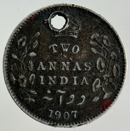 1907 India 2 Annas Silver Coin | Fine Collectable Grade