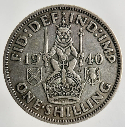 1940 George VI Shilling Silver Coin | Fine Collectable Grade
