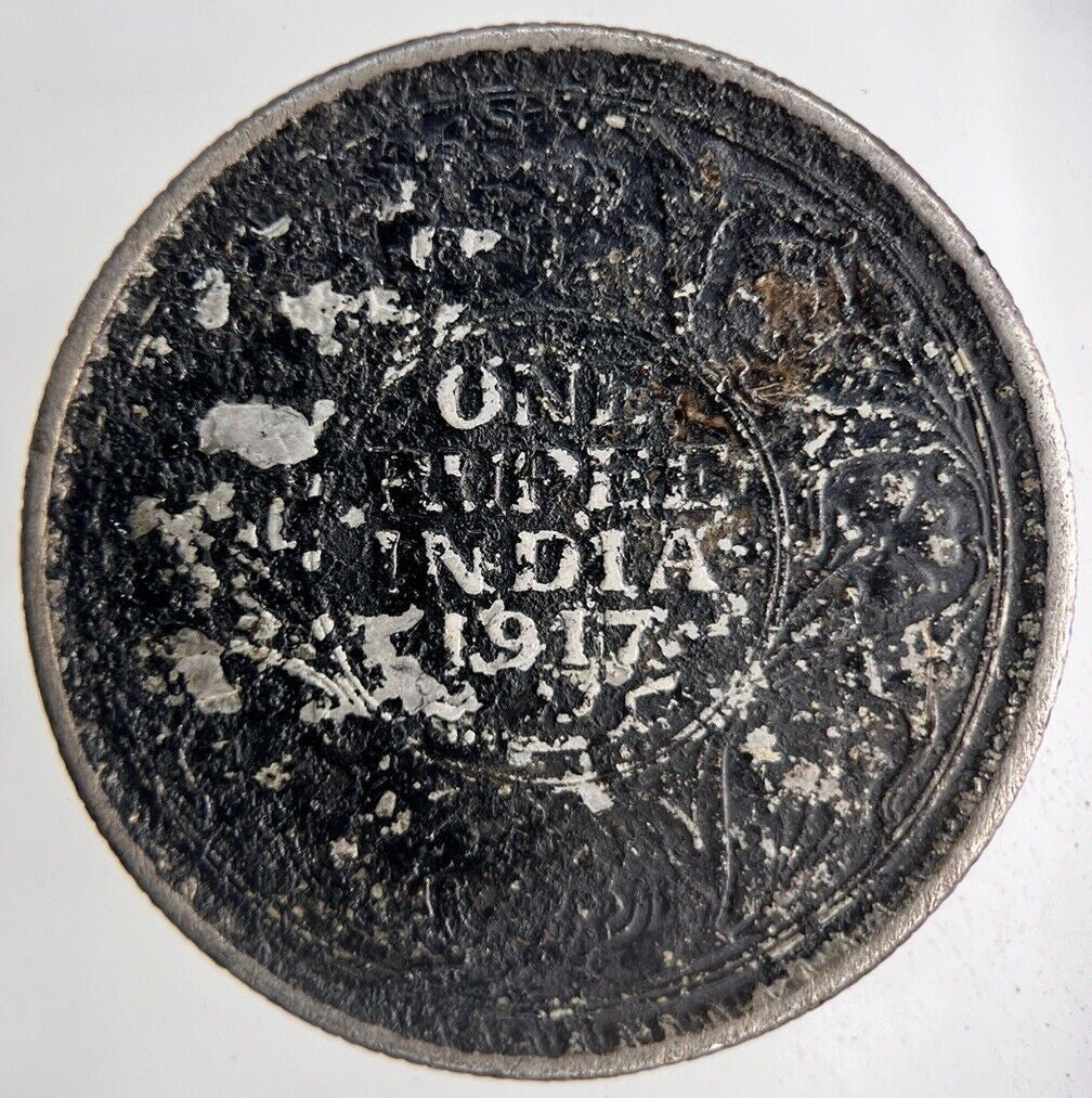 1917 India One Rupee Silver Coin | Collectable Grade