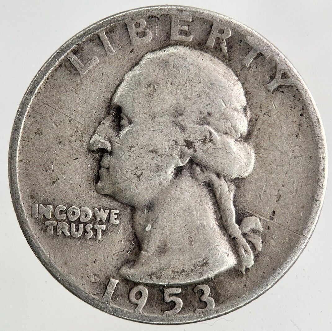 1953 - D US USA Quarter Dollar Silver Coin | Fine Collectable Grade