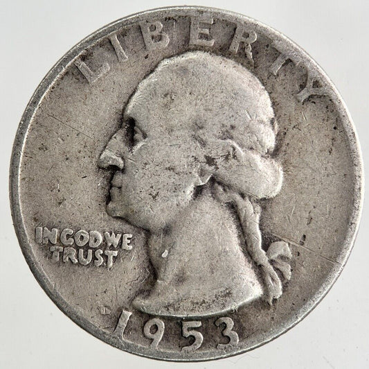1953 - D US USA Quarter Dollar Silver Coin | Fine Collectable Grade