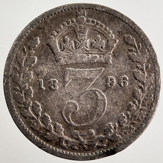 1896 Victoria Threepence Silver Coin | Collectable Grade