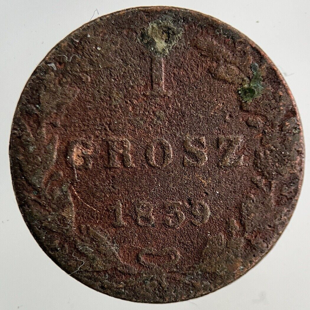 1839 Poland 1 Grosz Coin | Fair Grade