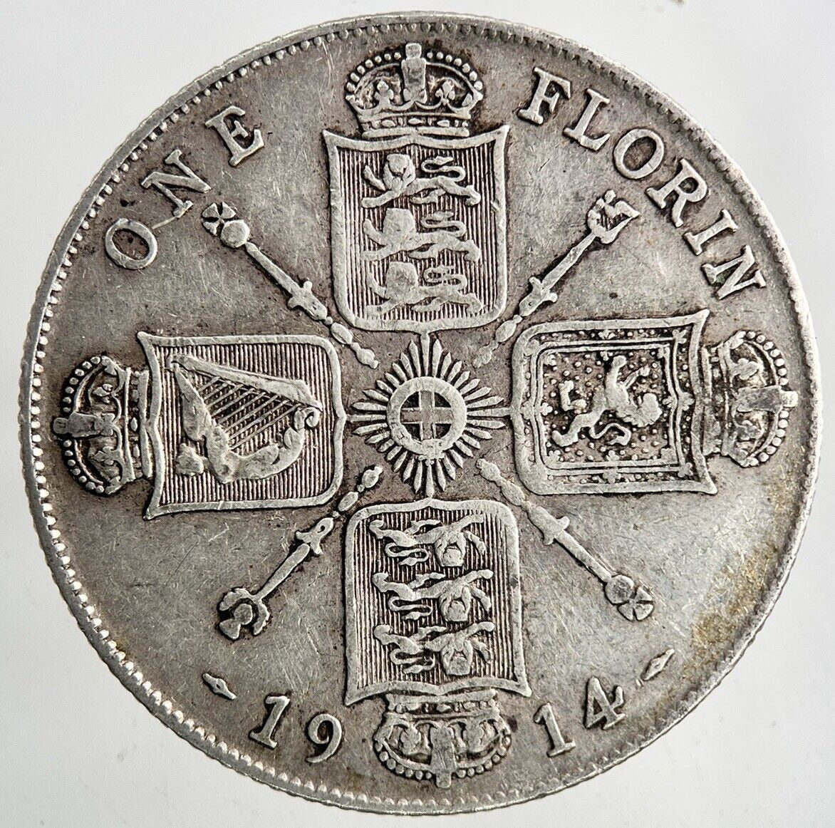 1914 George V Florin Silver Coin | Very High Grade