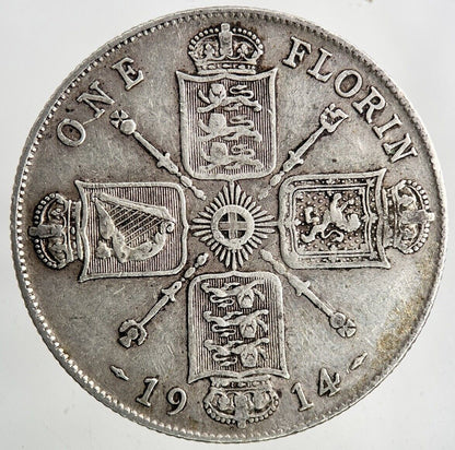 1914 George V Florin Silver Coin | Very High Grade