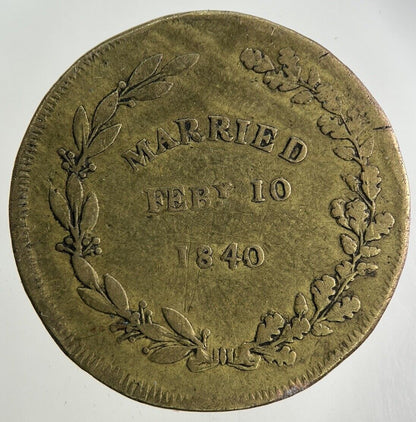 1840 Victoria Prince Albert Marriage Token Coin | Fine Collectable Grade