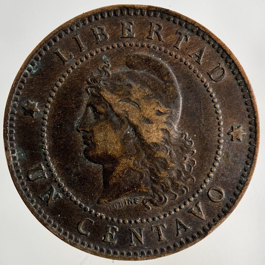 1889 Argentina Un 1 Centavo Coin | Fine Collectable Grade