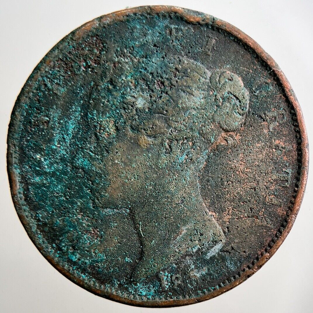1853 Victoria Stamped Young Head Half - Penny Coin | Collectable Grade | a2904