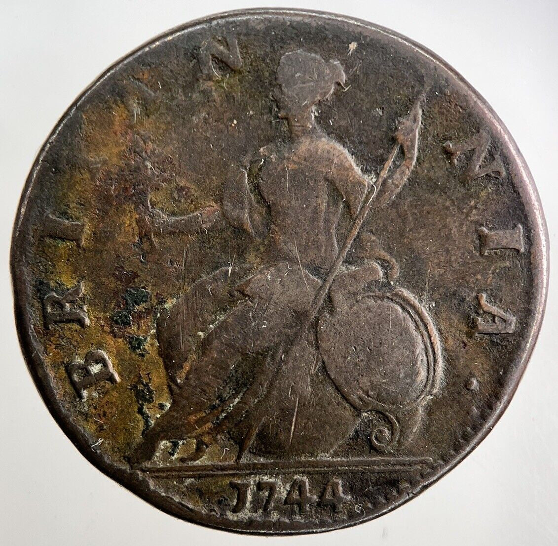 1744 George II 2nd Half - Penny Coin | Collectable Grade