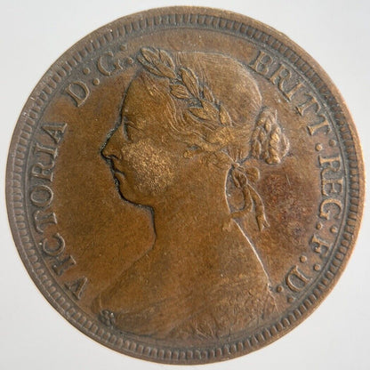 1884 Victoria Half-Penny Coin | Very Fine Grade | a4504