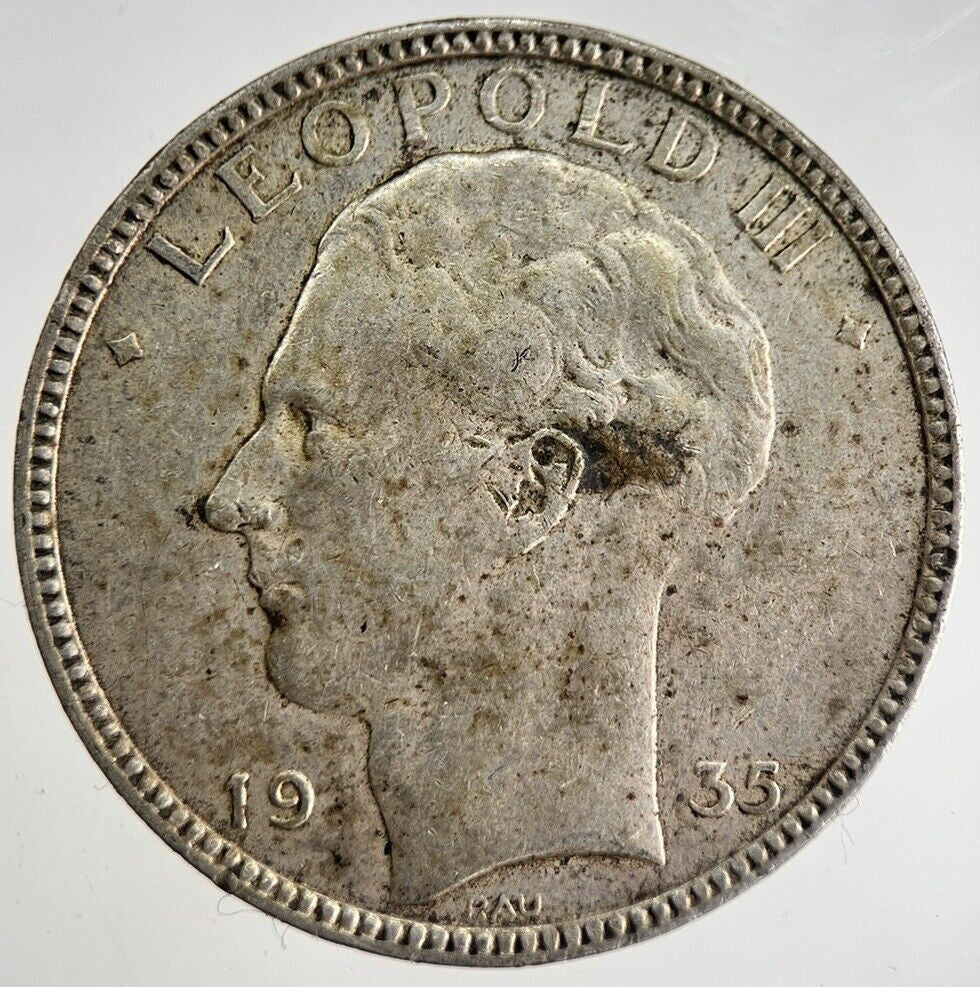 1935 Belgium 20 Francs Silver Coin | Fine Collectable Grade | a8771