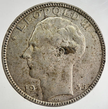1935 Belgium 20 Francs Silver Coin | Fine Collectable Grade | a8771